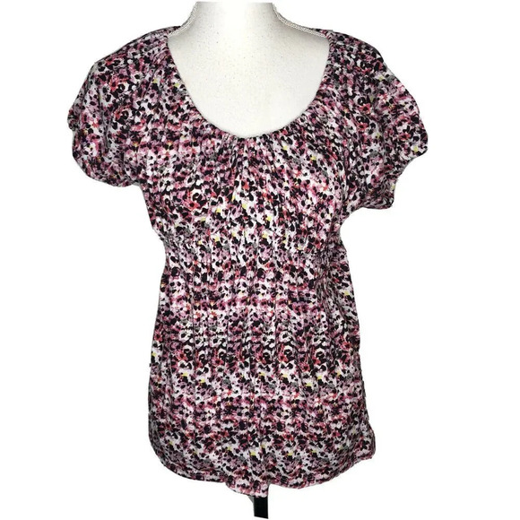 Daisy Fuentes women's cap sleeve Size L top pinks - Picture 1 of 5